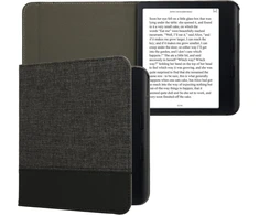 Kwmobile dėklas, suderinamas su kobo libra colour/tolino vision colour - drobės Ereader apsauginis dėklas - antracito juodas