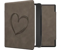 Kwmobile dėklas, suderinamas su Pocketbook Era/era Colour - dirbtinės odos viršelis - Heart Pilkas