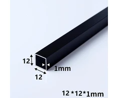 Kwweeoo juodas aliuminio kvadratinis vamzdis 4 vnt 12 mm x 12 mm x 300 mm ilgio sienelės storis 1 mm 4 vnt aliuminio kvadratinio vamzdžio spalva juoda