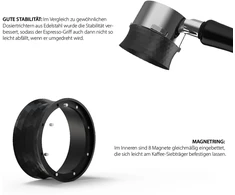 Kyonano kavos dozavimo žiedas 53 mm, barista reikmenys, kavos rankenos priedai, 53 mm espreso išėjimo piltuvėlis, tikslus dozavimas, lengvas sutrypimas, tinkamas baristoms ir pradedantiesiems, aukšta versija