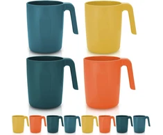 Kyraton plastikinių puodelių rinkinys, 8 vnt., nedūžtantys ir daugkartinio naudojimo, lengvi kelioniniai kavos puodeliai, espresso puodeliai, lengvai nešiojami ir valomi, tinkami naudoti mikrobangų krosnelėje, be Bpa, galima plauti indaplovėje
