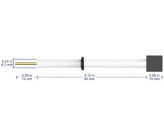 Labasics grafito folijos elektrodas, 15 x 15 x 3 mm elektrolizės celės elektrodas su ptfe korpusu, suderinamas su Labasics elektrolizės cele