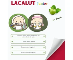 Lacalut Junior dantų pasta 6+ metų amžiaus kasdienei higienai, apsauga nuo karieso su fluoru ir ksilitoliu, obuolių ir mėtų skonio, 55 ml