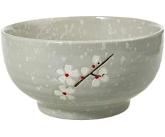Lachineuse didelis japoniškas ramen dubuo - pilkas ⌀ 16.5 cm - 1000 ml - vyšnių žiedai - ryžių dubenys, pusryčių ir sriubos dubenys - azijos japonija azija - japoniški stalo įrankiai dovana
