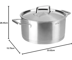 Lacor 45026 troškintuvas su dangčiu Foodie, sidabrinis