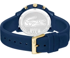 Lacoste Chronograph kvarcinis laikrodis vyrams su tamsiai mėlyna silikonine apyranke - 2011248