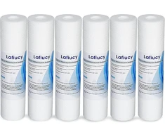 Lafiucy sedimentų vandens filtro kasetė 10 x 2,5 colio, 5 mikronų, 6 vnt., 10 x 2,5 colio viso namo sedimentų vandens filtro pakaitinė kasetė, suderinama su 10 colių ro įrenginiu