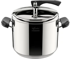 Lagostina La Classica Lagofusion slėginė viryklė, skersmuo 26 cm, talpa 12 l, su krepšeliu, receptų knyga ir ecobox, bakelito rankenomis, svorio vožtuvu ir lagofusion pagrindu