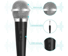 Laidinis mikrofonas su 3 m kabeliu, xlr į jack 6.5 mm, dinaminis nešiojamas vokalinis mikrofonas, dinaminis rankinis mikrofonas su kardioidine charakteristika karaoke vestuvių dj vakarėliui (a)