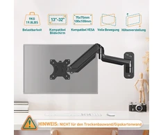 Monitorius Laikiklis monitoriui ant sienos Elived Ev023a, 13-32", 9kg, Vesa