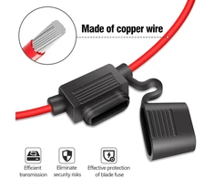 Laikiklis su saugikliais automobiliui, 5 vnt., 16awg, 15a