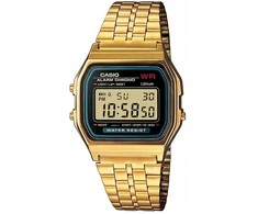 Laikrodis Casio A159wgea-1 Retro auksinių skaitmeninių laikrodžių vyrams