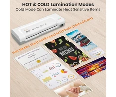 Laminatorius A4 Portable Laminator Quick Laminator 4-in-1 laminavimo rinkinys su 30 laminavimo vokų, popieriaus pjaustykle, kampų apvalinimo įrankiu, karštas ir šaltas laminavimas naudojimui namuose, biuro nuotraukoms ir kortelėms