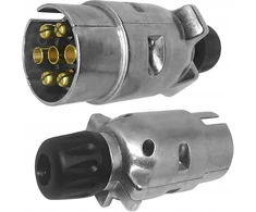 Lampa 7 kontaktų metalinis universalus 12v priekabos kištukas