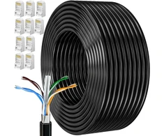 Lan kabelis Cat 6, 50 metrų, Ftp, juodas