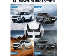 Langbean purvasaugiai, skirti peugeot 2008 e-2008 2025 2024 2023 2022 2021 2020, priekiniai ir galiniai purvo atvartai su tvirtinimo varžtais, visų oro sąlygų purvasaugiai, nereikia gręžti [4 vnt.]