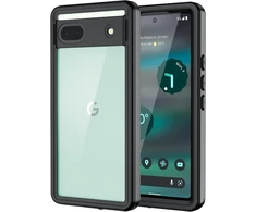 Lanhiem dėklas, skirtas google pixel 6a, ip68 vandeniui atsparus mobiliojo telefono dėklas google 6a 360 laipsnių apsauginis dėklas, atsparus smūgiams, dulkėms, sniegui, lauko šarvuotas dėklas su įmontuota ekrano apsauga, juodas