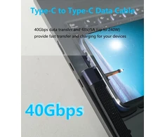 Lanminglel 240 W Usb 4.0 C Pd greito įkrovimo trumpas kabelis, 40 Gbps Usb C duomenų kabelis trumpas, 90° kampo Usb Type C plokščias kabelis, 8k @ 60hz vaizdo perdavimas, skirtas išmaniajam telefonui, Power Bank, nešiojamam kompiuteriui, planšetiniam komp