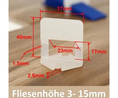 Lantelme plytelių lyginimo sistema, 1000 vnt. traukimo skirtukų, 1,5 mm siūlės plotis, plytelių aukštis 3–15 mm, pagalba klojant plyteles, 6948