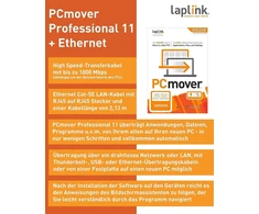 Laplink Pcmover Professional 11 – migracijos programinė įranga, skirta failams, aplankams ir programoms, 1 gbps didelės spartos eterneto kabelis, automatinis, 1x naudojimas