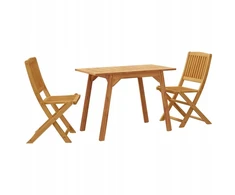 Lauko baldų komplektas Akacijos sodo baldų komplektas 110x56x75cm, 2 kėdės, rudas