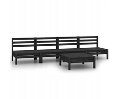 Lauko baldų komplektas Lauko poilsio komplektas - vidurinė sofa + staliukas, juodas, 63,5x63,5x62