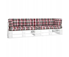 Lauko baldų komplektas Vidaxl Dvivietė sofa iš palečių su pagalvėlėmis, balta, pušies mediena