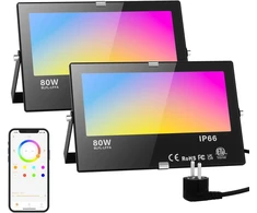 Lauko LED prožektorius RGB 80 W IP66 Bluetooth