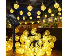 Lauko saulės energija įkraunamos girliandos, 12 m, 100 Led lauko girliandų, lauko saulės energija įkraunamos girliandos, Ip65 atsparios vandeniui, 8 režimai, lauko girliandos, balkonų dekoravimui, Kalėdoms, vakarėliams, sodo dekoravimui, medžiams
