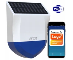 Lauko signalizacijos sirena su saulės baterija ir Wifi Tuya
