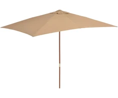 Lauko skėtis nuo saulės su mediniu stulpu, taupe, 200x300cm