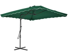 Lauko skėtis nuo saulės su plieniniu stulpu, žalias, 250x250cm