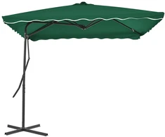 Lauko skėtis nuo saulės su plieniniu stulpu, žalias, 250x250cm