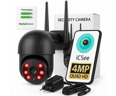 Lauko wifi ip smart pasukama kamera 4mp hd monitoringas 4x priartinimas aptikimas