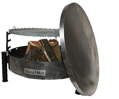 Lauko židinys xxl reguliuojamos grotelės inox + dangtis s157