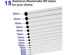 Lavmhab 6063 aliuminio apvalus vamzdis 4 mm x 2 mm 1,0 mm sienelės storis 200 mm ilgio apvalūs aliuminio vamzdžiai tiesūs vamzdžiai (3 vnt.)