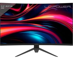 Lc-power lc-m32qc 32 colių qhd lenktas monitorius, 2560 x 1440, 180 hz, 1 ms mprt, amd freesync, 3500:1, 1500r, 16:9, va panelė, 122.1% srgb, 93.6% dci-p3, juodas