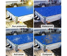 Lcautfr Priekabos tentas plokščias tentas 208 x 114 x 10 cm priekabos uždangalas Pvc neperšlampamas ir atsparus plyšimui su tentu virve atšvaitais kilpomis Stema Böckmann automobilių priekaboms 750 kg