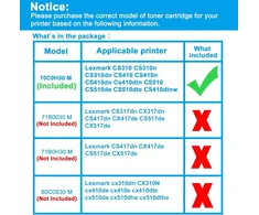 Lcl 702hm didelės talpos purpurinė tonerio kasetė, suderinama su Lexmark 70c0h30 700h3 70c2hm0 70c2hme 702hme, skirta Lexmark Cs310 Cs310n Cs310dn Cs410 Cs410n Cs410dn Cs410dtn Cs510 Cs510 Cs510 510de Cs510dte