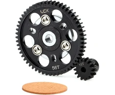 Lcx racing 1/10 rc crawler automobilio grūdinto plieno 32p 56t cilindrinė pavara su 15t žvaigždute, skirtas axial scx10 wraith, atnaujinimo dalys priedai