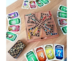 Le Délirant® Toc žaidimo rinkinys spalvotas arba Tock versija 2-4 žaidėjams 19 x 19 cm medinis stalo žaidimas draugiškas aplinkai lengvas saugojimas sandari dėžutė