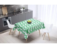 Le Jardin du Lin virtuvinė dekoratyvinė staltiesė Petrol Žalias Baltas 140 x 140 cm - sukurta ir pagaminta Turkijoje