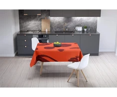 Le Jardin du Lin virtuvinė dekoratyvinė staltiesė oranžinė bordo 140 x 140 cm - sukurta ir pagaminta Turkijoje