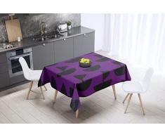 Le Jardin du Lin virtuvinė dekoratyvinė staltiesė, violetinė, juoda, 140 x 140 cm - sukurta ir pagaminta Turkijoje