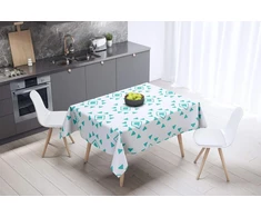 Le Jardin du Lin virtuvinė dekoratyvinė staltiesė turkio spalvos balta 140 x 140 cm - sukurta ir pagaminta Turkijoje