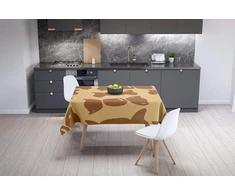 Le Jardin du Lin virtuvinė dekoratyvinė staltiesė rudos spalvos 140 x 140 cm - sukurta ir pagaminta Turkijoje