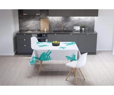 Le Jardin du Lin virtuvinis dekoratyvinis staltiesė turkio spalvos balta 140 x 140 cm - sukurta ir pagaminta Turkijoje