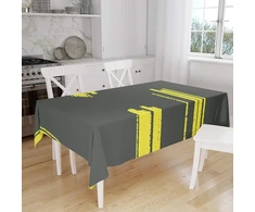 Le Jardin du Lin virtuvinis dekoratyvinis staltiesė, neoninė geltona, dūmų spalvos 140 x 160 cm - sukurta ir pagaminta Turkijoje