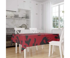 Le Jardin du Lin virtuvinis dekoratyvinis staltiesė raudona juoda 140 x 160 cm - sukurta ir pagaminta Turkijoje