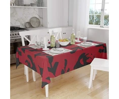 Le Jardin du Lin virtuvinis dekoratyvinis staltiesė raudona juoda 140 x 160 cm - sukurta ir pagaminta Turkijoje
